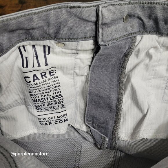 Gap Jeans Sz 10 Vintage Slim Sky High Crop Raw Hem Tummy Control Stretch Denim - Picture 3 of 10